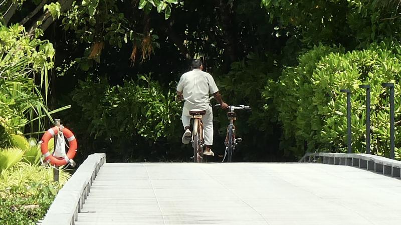 自転車をヴィラまで戻してくれるうれしいサービス