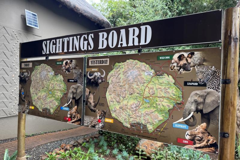 ビラネスバーク国立公園の看板。どんな動物に出会えるかな？