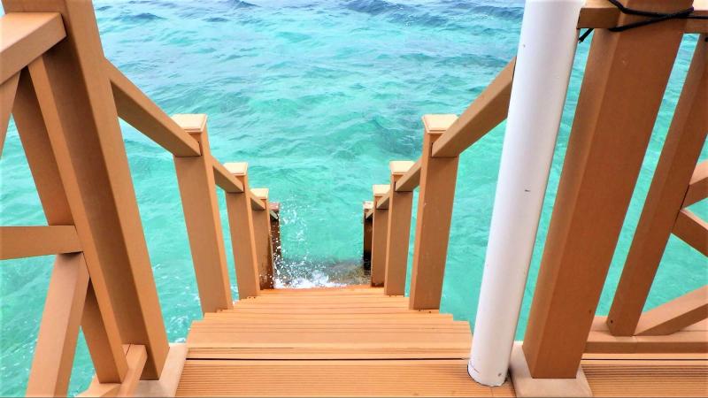 海へ降りる、しっかりとした階段もあります！
